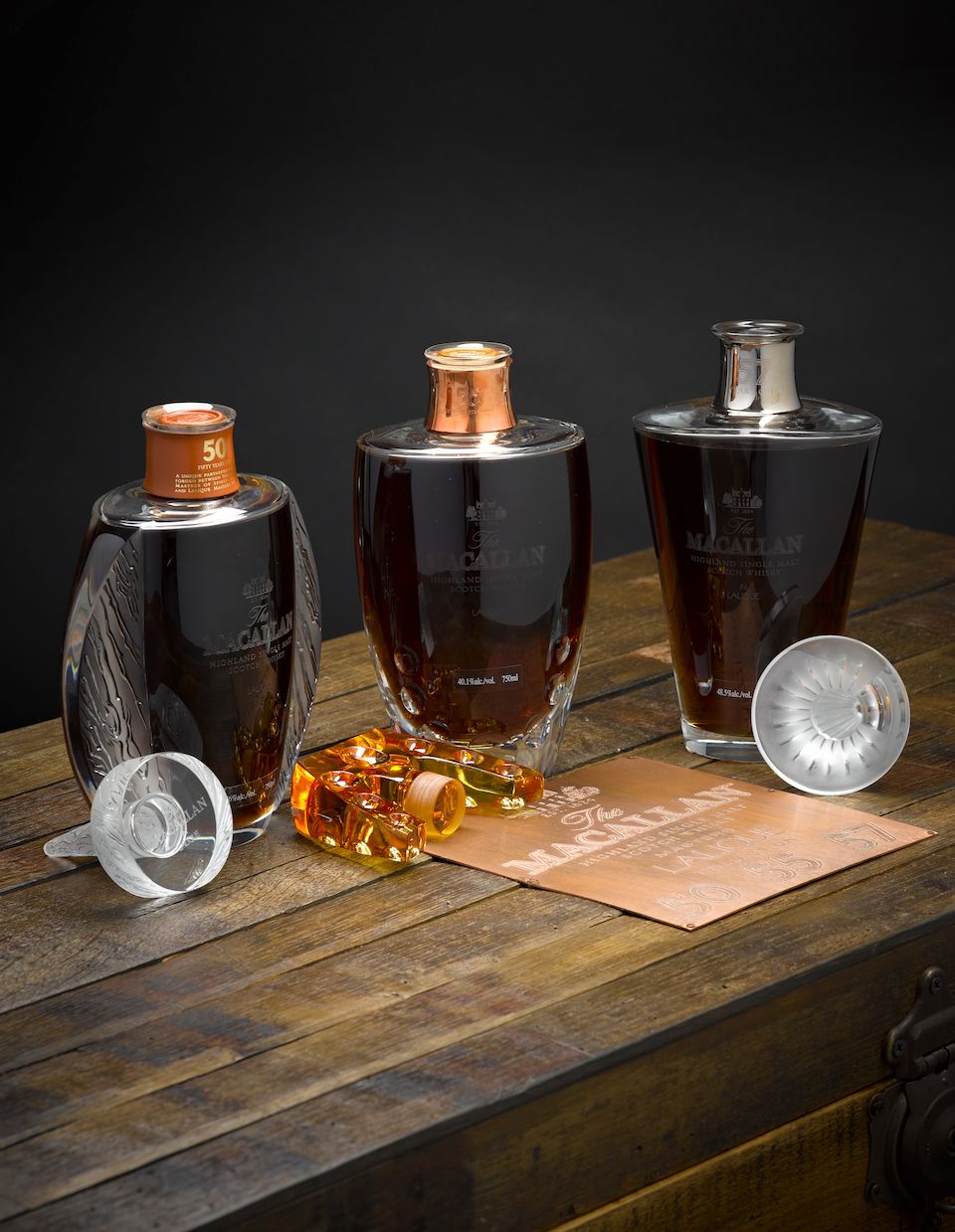 Bonhams The Macallan Lalique 50 Year Old 1 The Macallan Lalique 55 Year Old 1 The Macallan Lalique 57 Year Old 1