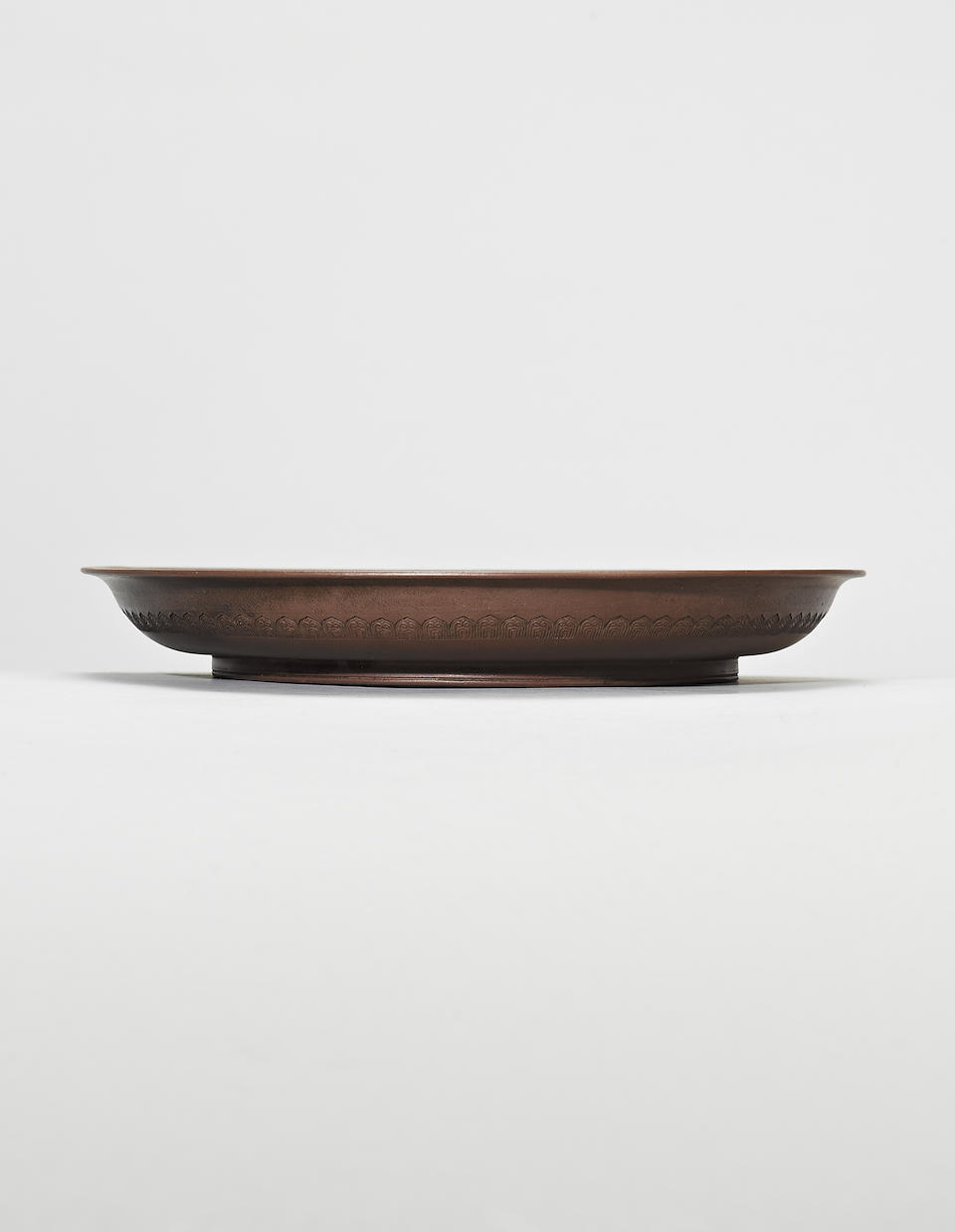 An Yixing stoneware shallow dish Qing dynasty