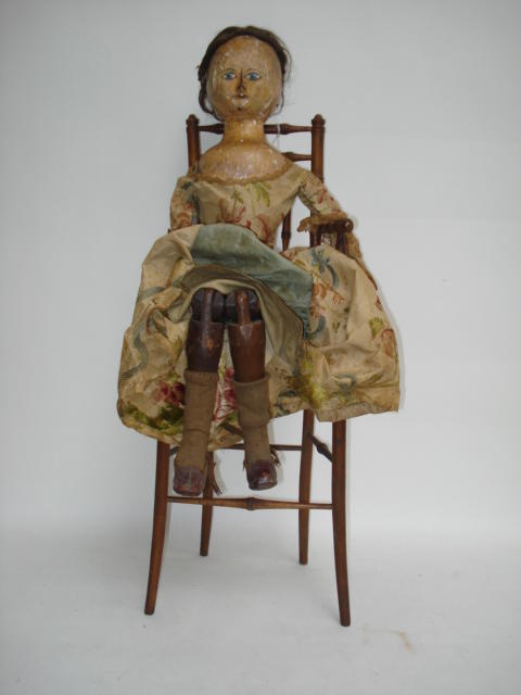 Bonhams : Large George III English wooden doll, circa 1770