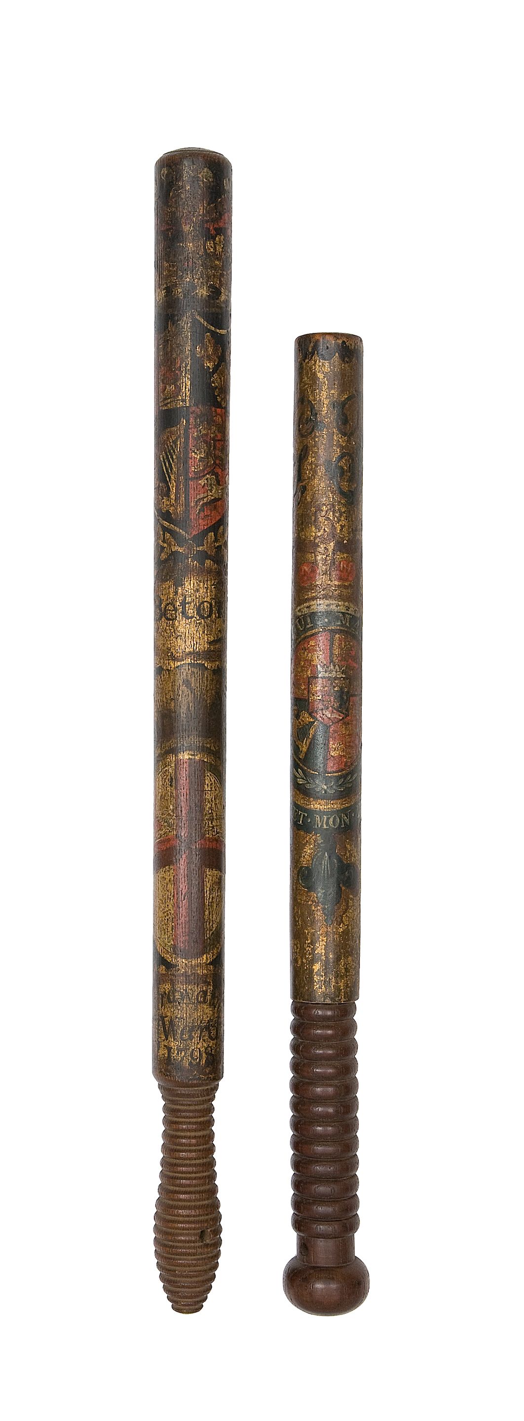 Two George III Constabulary Truncheons