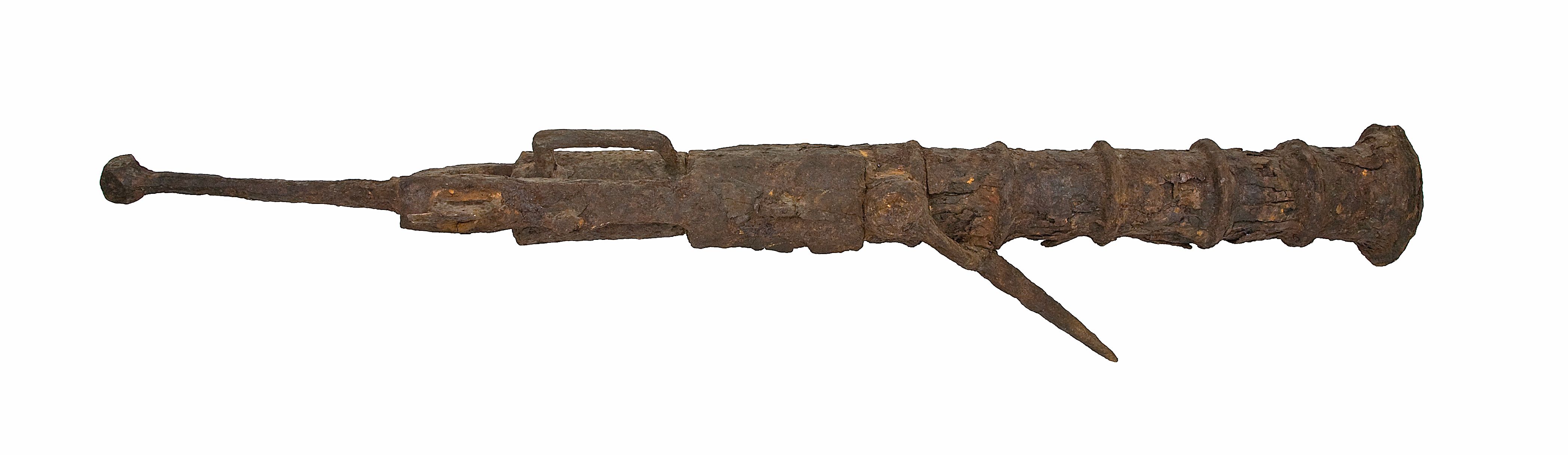 A Rare Wrought Iron BreechLoading Swivel Gun (Sling) 16th Century