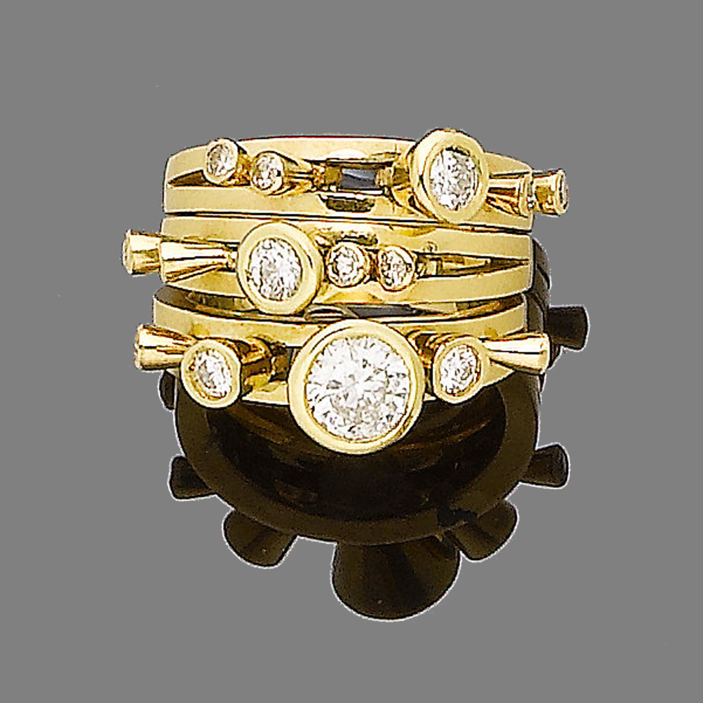 Three diamond five-stone rings