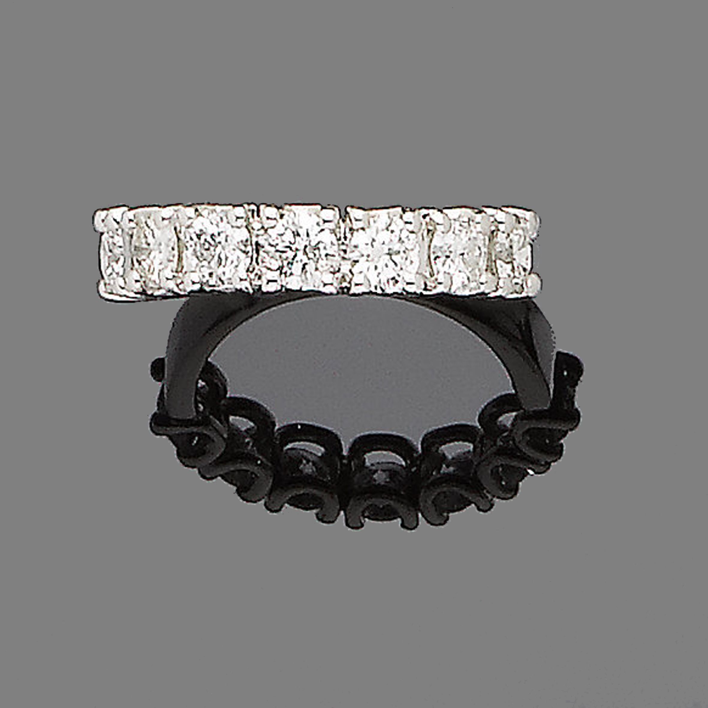 A diamond half-hoop ring
