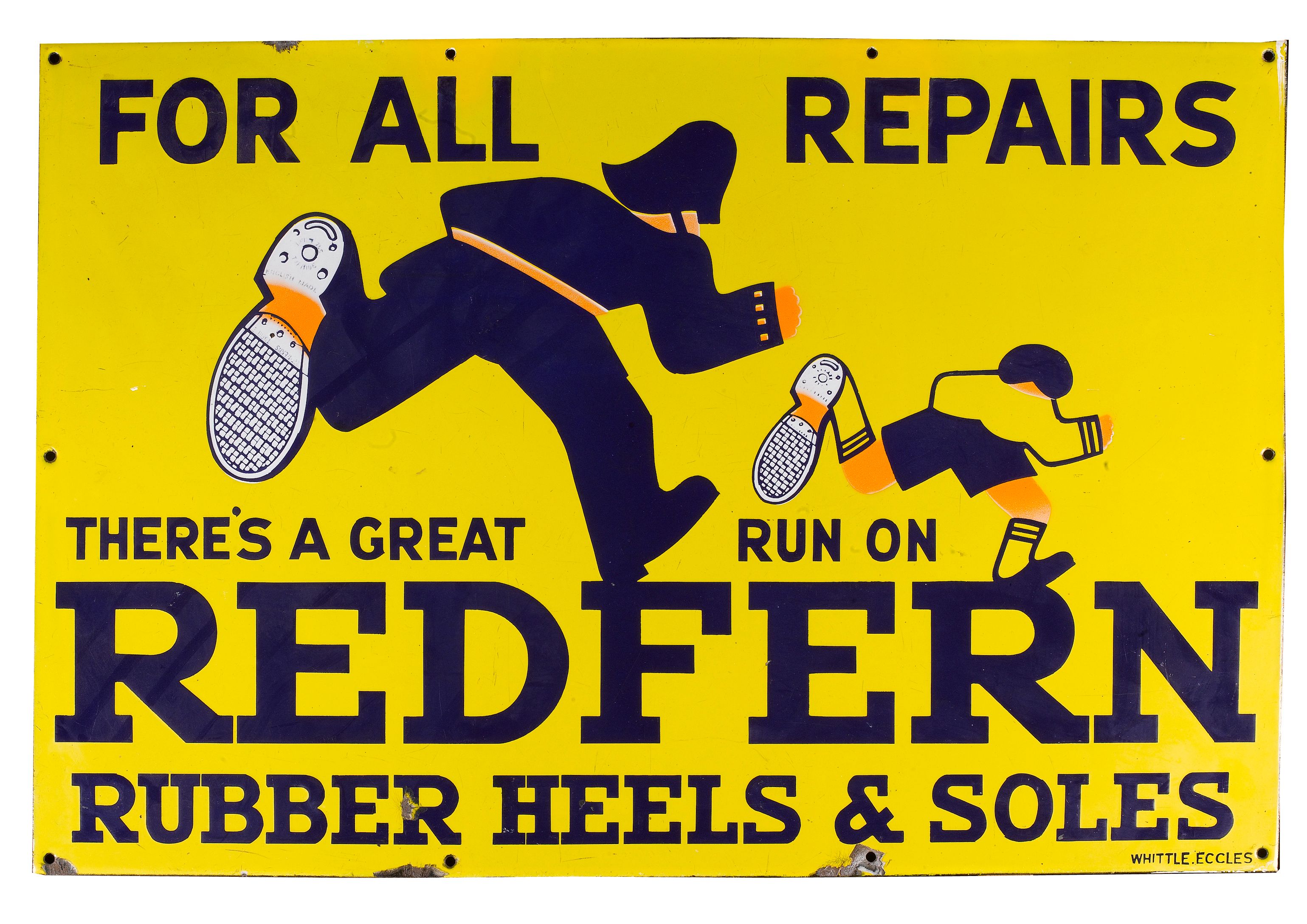 Bonhams Cars A 'For All Repairs Redfern' enamel sign,