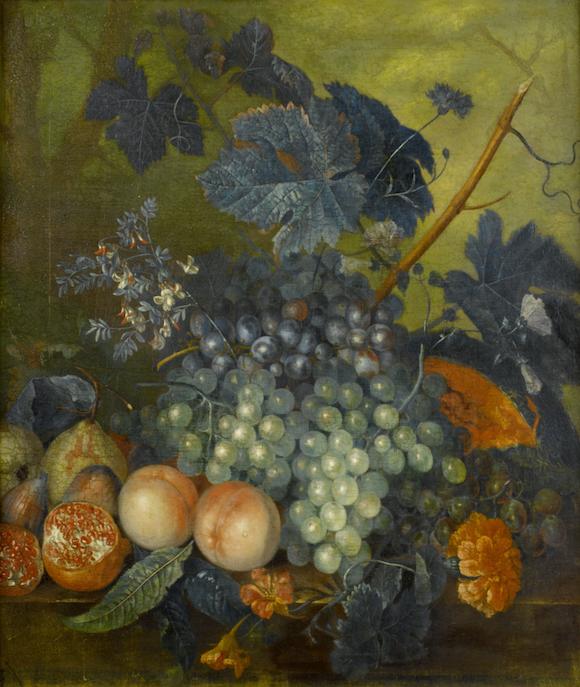 Bonhams : Jacob van Huysum (Amsterdam 1686-1740 London) Peaches, grapes ...