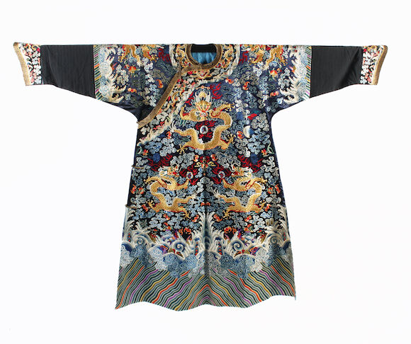 Bonhams : A Chinese Imperial court dragon robe, early 20th century