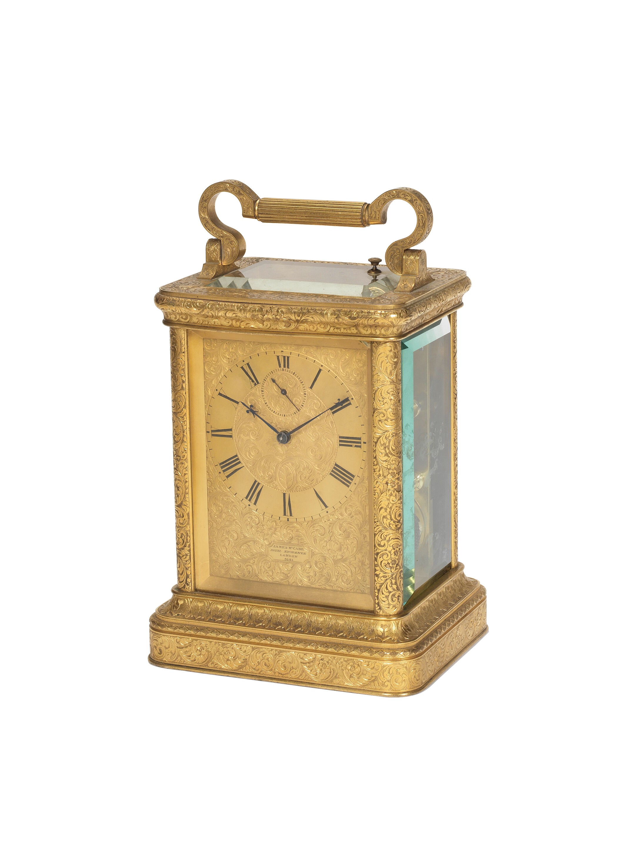 A fine and rare mid 19th century English engraved gilt bronze st
