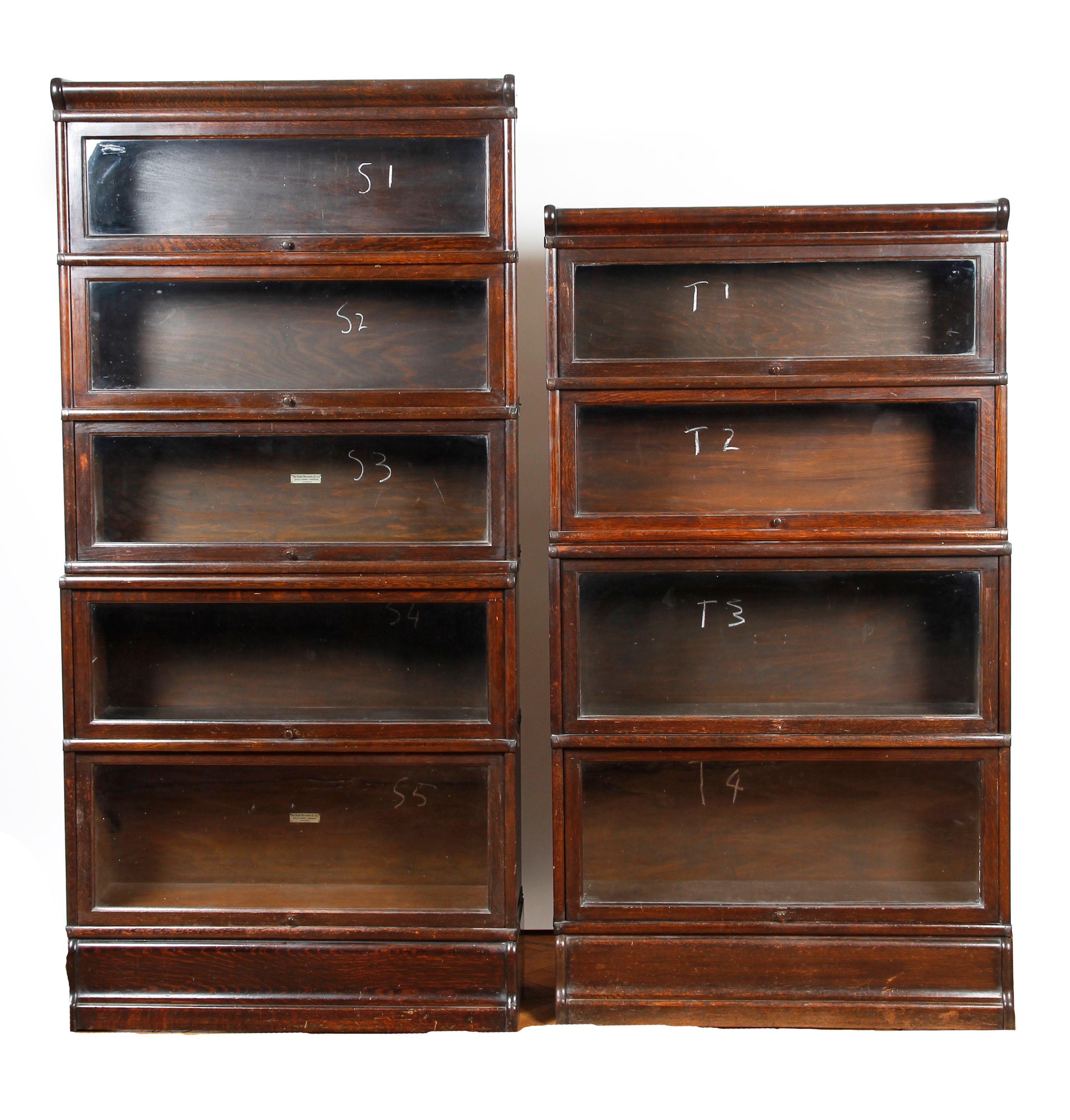 Bonhams Two oak GlobeWernicke bookcases Stamped The GlobeWernicke
