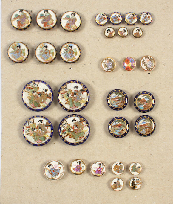Bonhams A group of Satsuma buttons, Meiji period