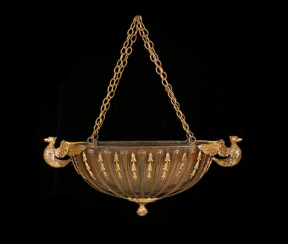 Bonhams : A pair of late 19th century gilt and patinated bronze hanging ...