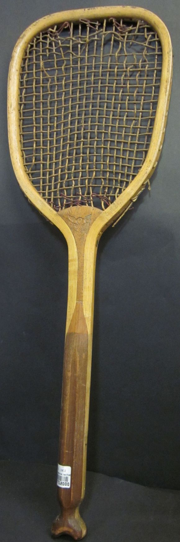 Bonhams : A fish tail tennis racquet circa 1900