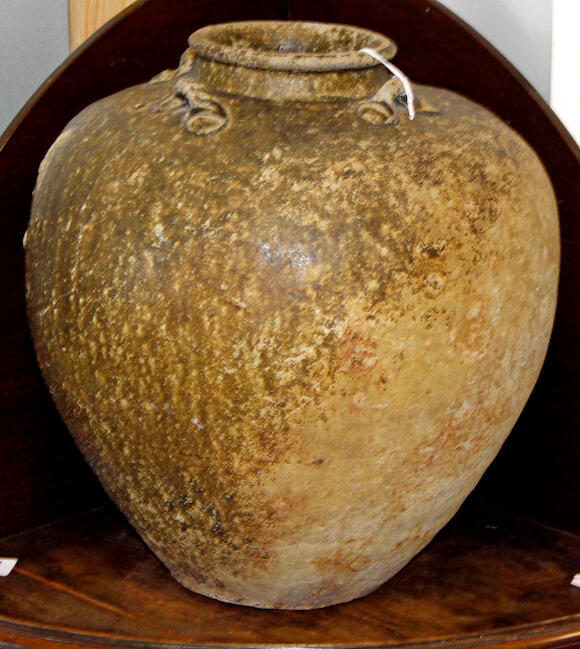 Bonhams A brownglazed fourhandled jar, Ming Dynasty,