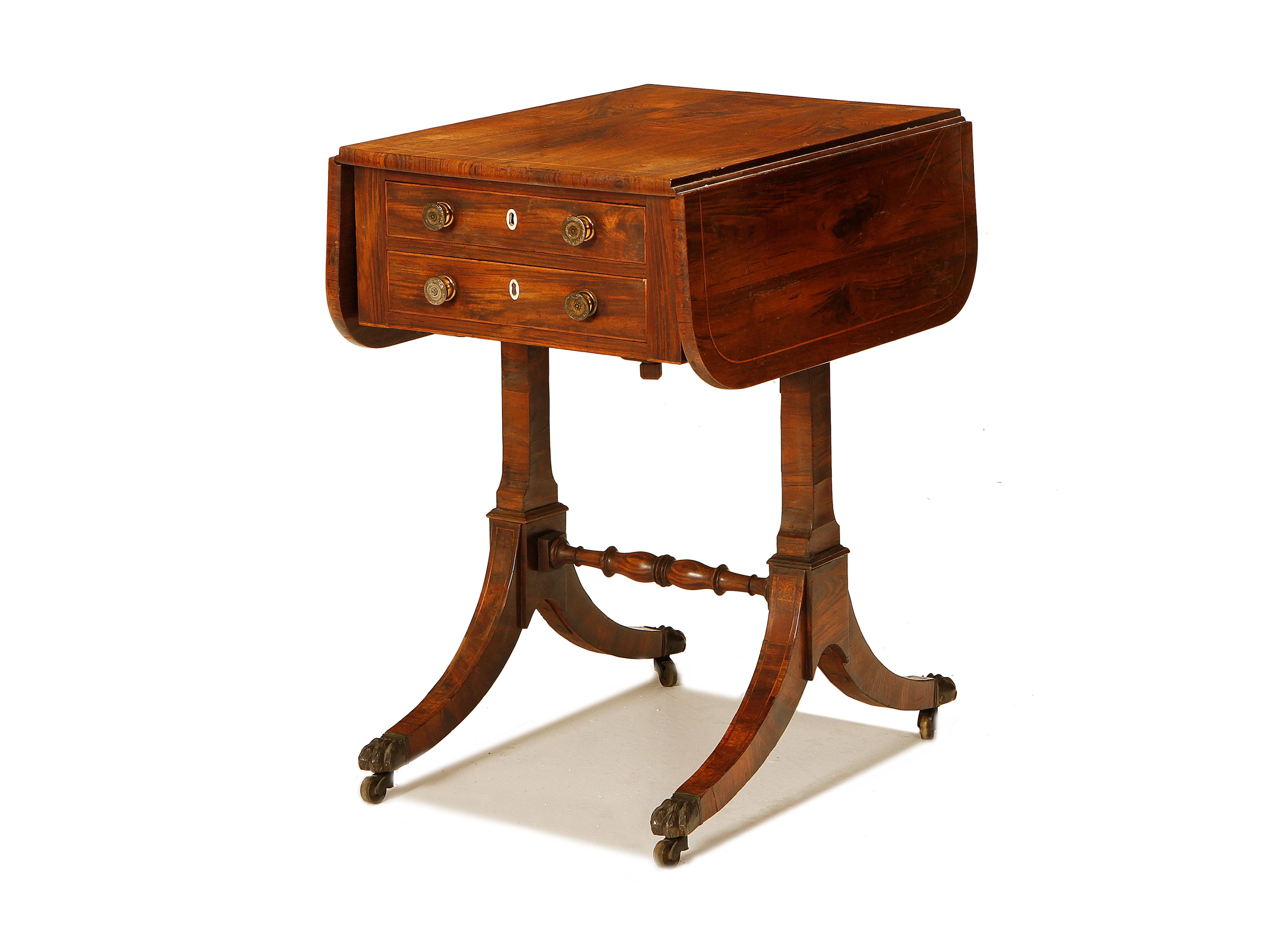 Bonhams : A Regency Goncalo Alves Pembroke work table