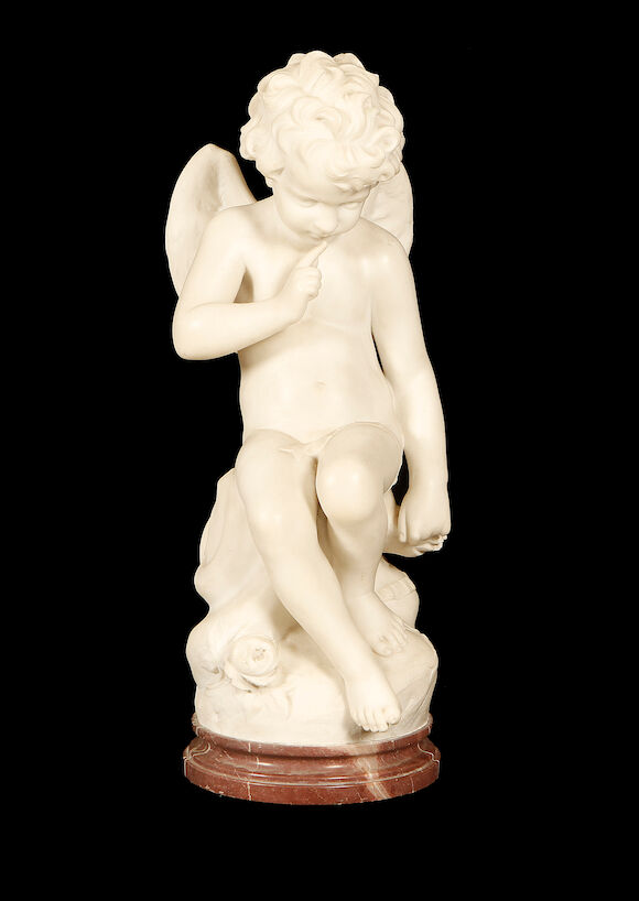 Bonhams : A late 19th century Italian Carrara marble figure of a Cupid
