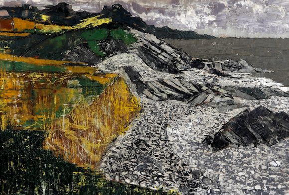 Pritchard Rocks Bonhams : Gwilym Pritchard (British, born 1931) 'Rocks at Penmon'
