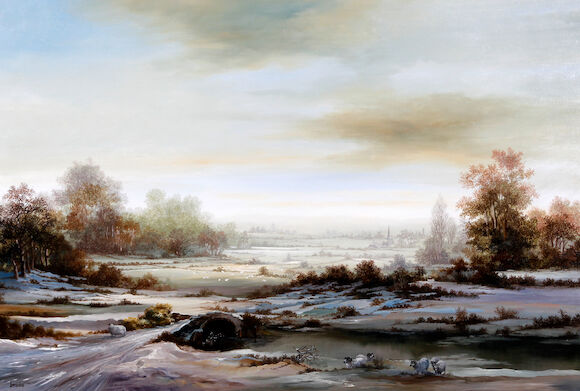 Bonhams : Brian Shields (Braaq) (British, 1951-1997) A Winter landscape