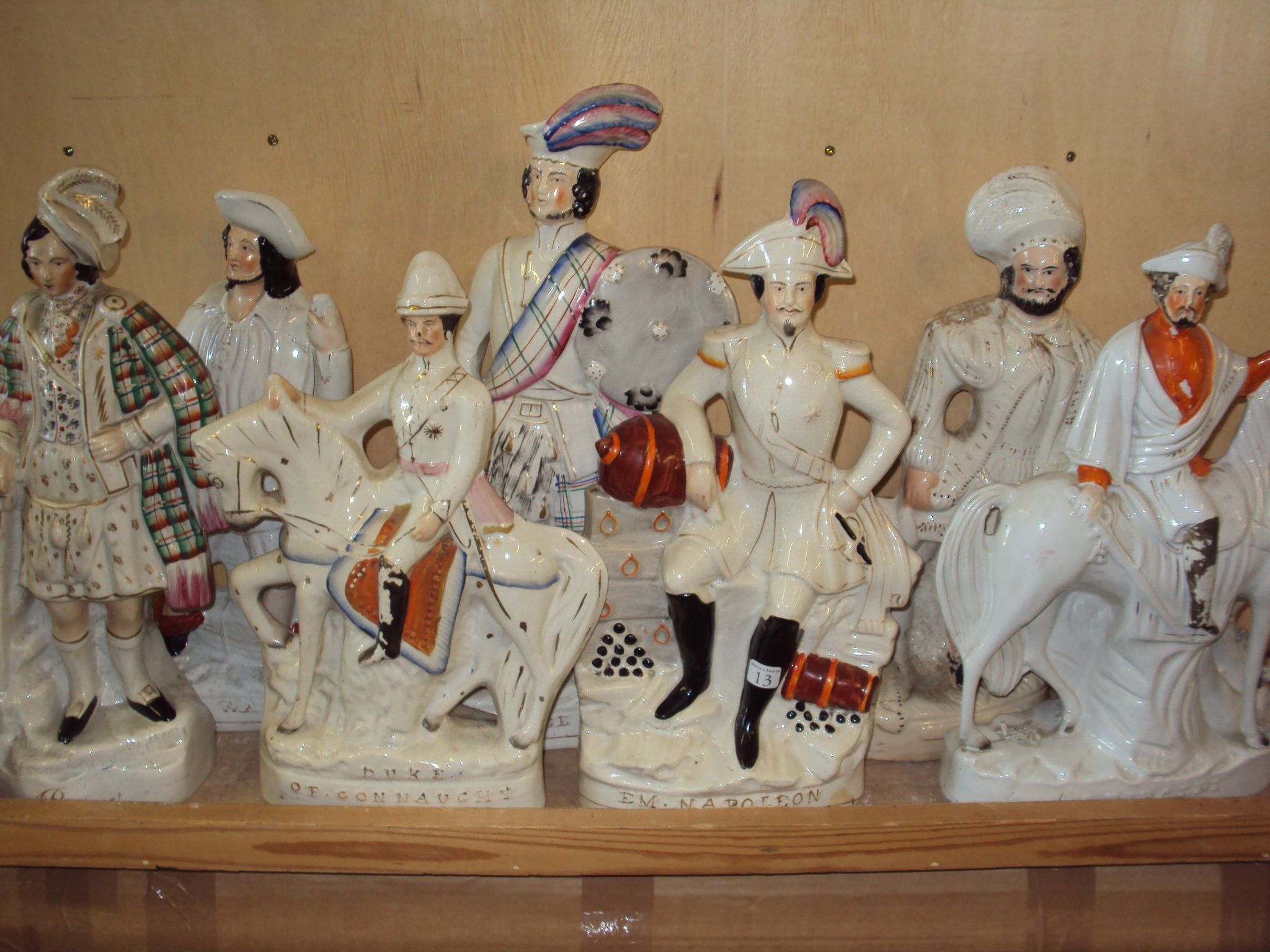 Bonhams A collection of seven large Staffordshire military flatback