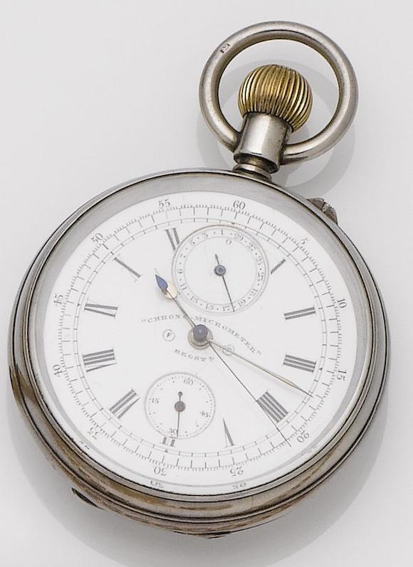 Bonhams : A late 19th century silver cased open face chronograph ...