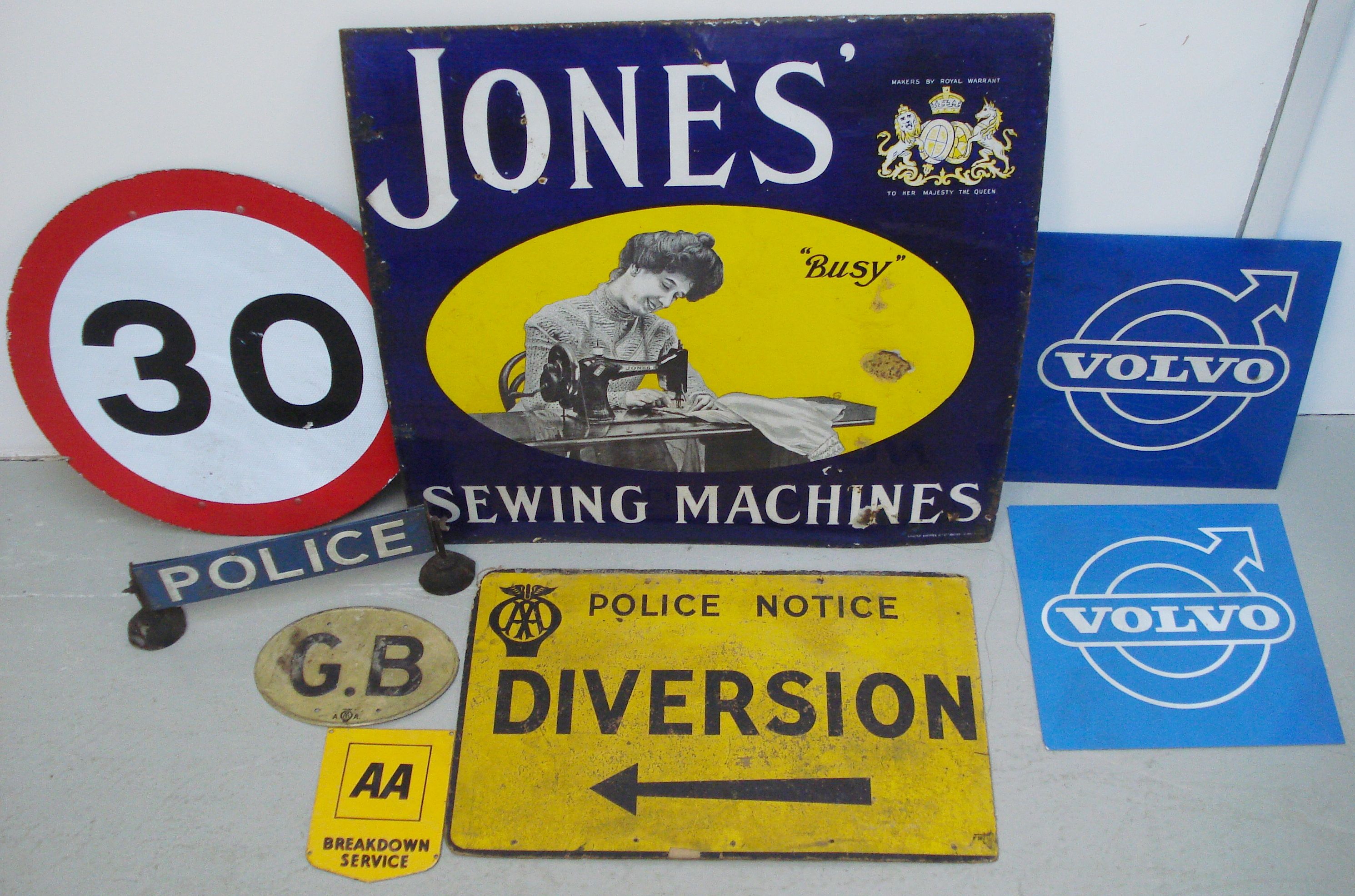 Bonhams Cars A Jones' Sewing Machines enamel sign,