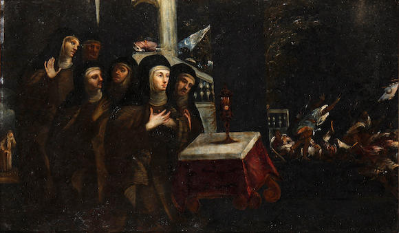 Bonhams North Italian School 17th Century Saint Clare Of Assisi