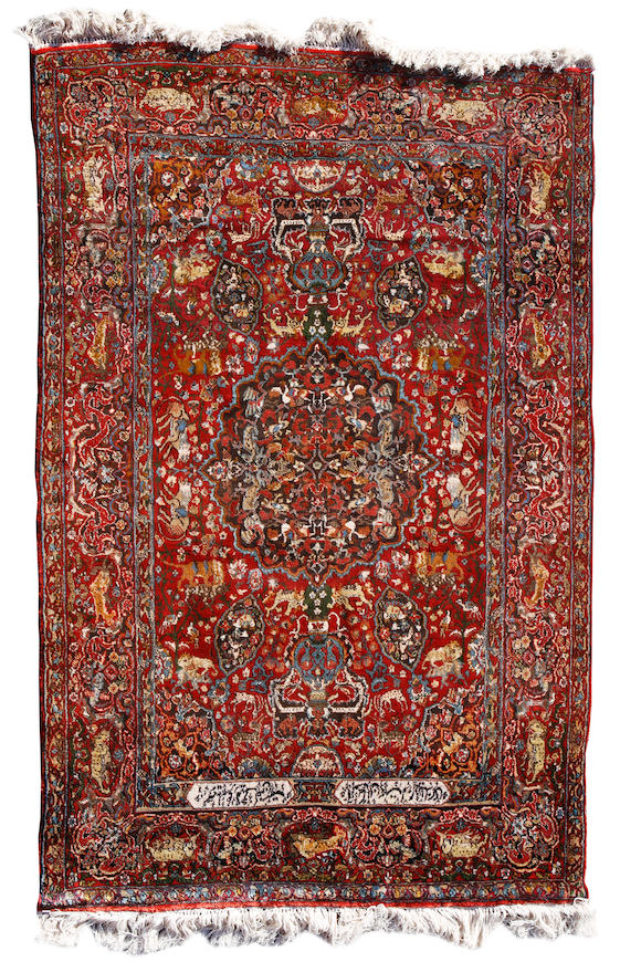 Bonhams An Isfahan Silk Rug Central Persia 200cm X 120cm