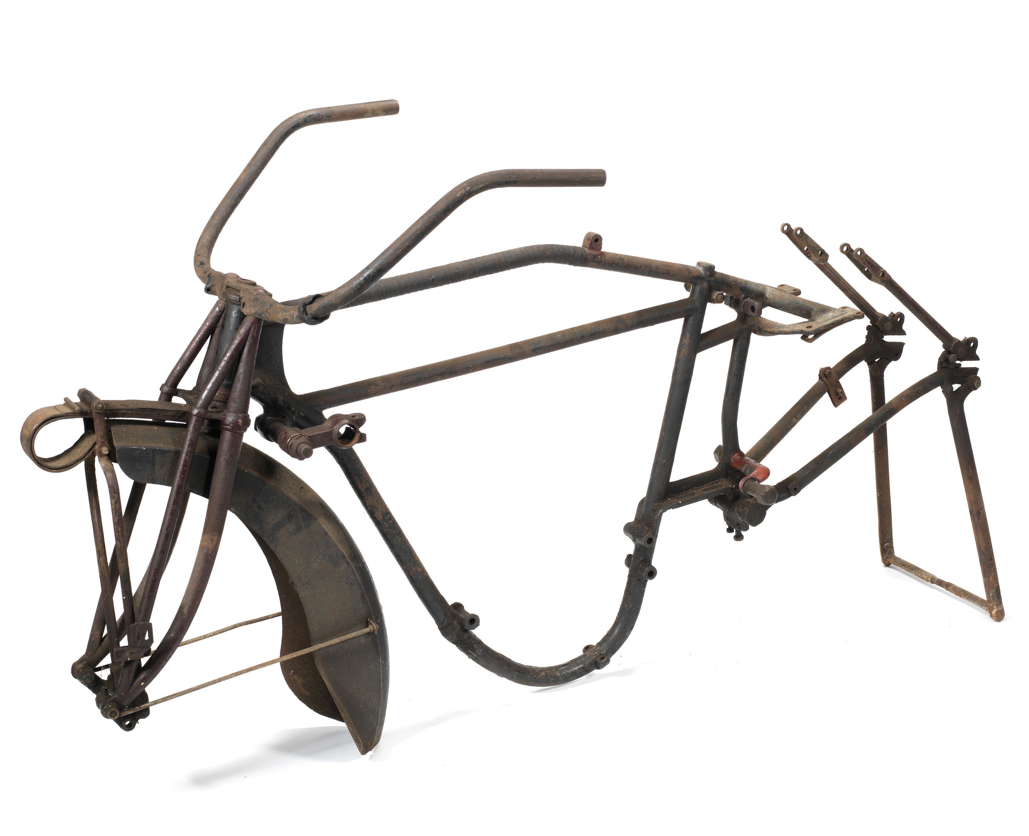 Bonhams Cars A 1922 Indian Powerplus motorcycle frame and a sidecar