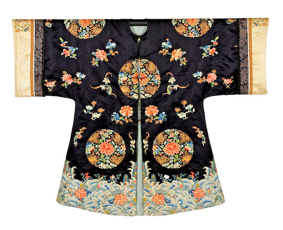 Bonhams : A Chinese embroidered robe, late 19th century