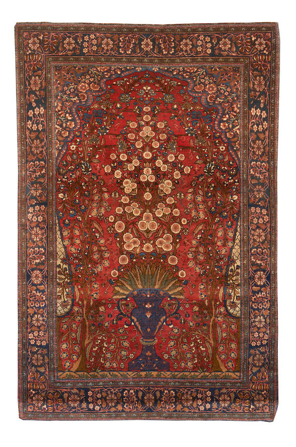 Bonhams A Kashan Prayer Rug Central Persia Circa 1900 6 Ft 8 In X 4 Ft 5 In 203 X 135 Cm