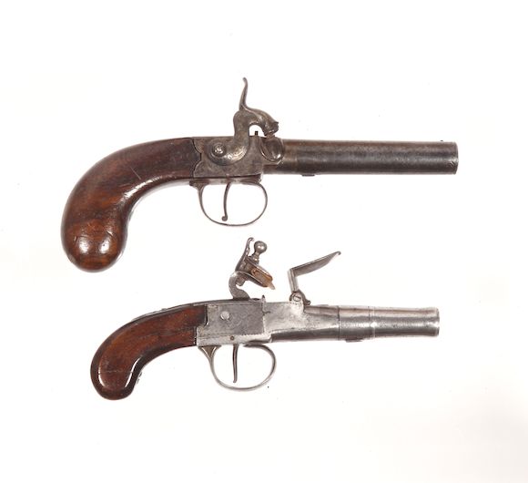 Bonhams A Flintlock Boxlock Pocket Pistol and a Percussion Boxlock