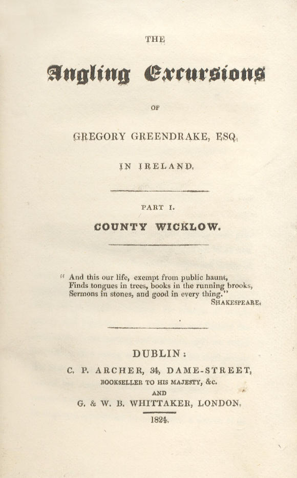 Bonhams : COAD (J.) Gregory Greendrake The Angling Excursions of ...