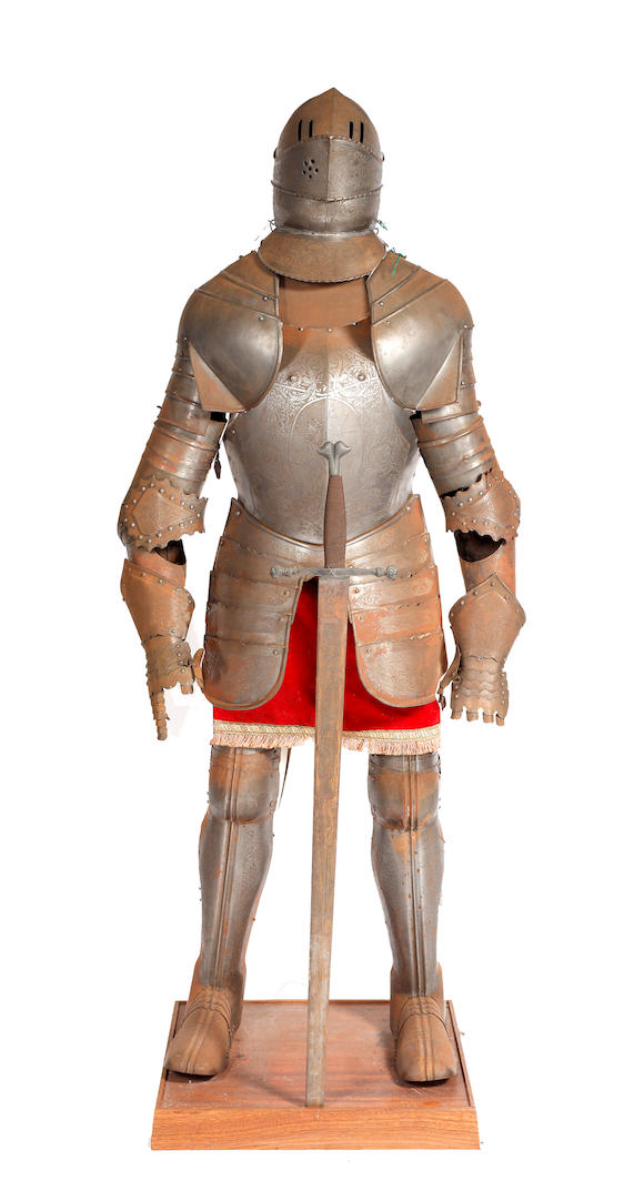 Bonhams : A Reproduction Suit Of Armour And A Miniature Suit Of Armour