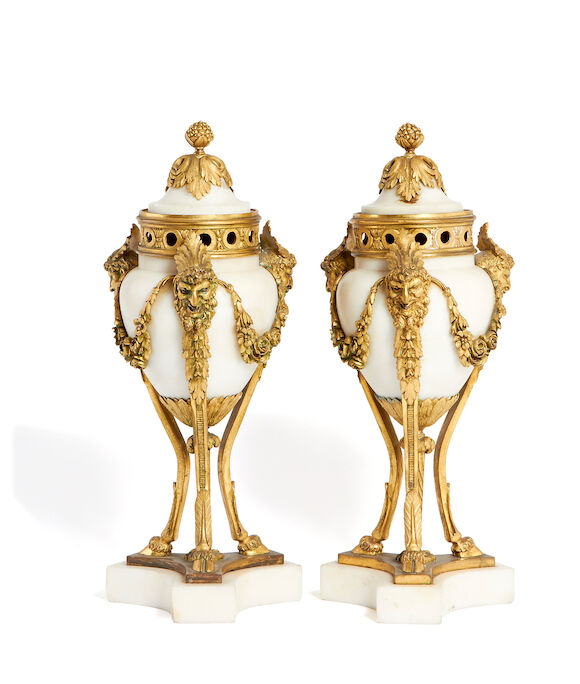Bonhams : A pair of 19th century Louis XVI style gilt bronze and ...