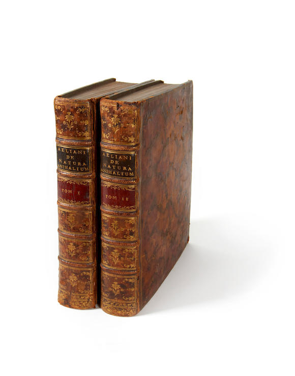 Bonhams : AELIANUS (CLAUDIUS) De natura animalium libri XVII, 2 vol., 1744