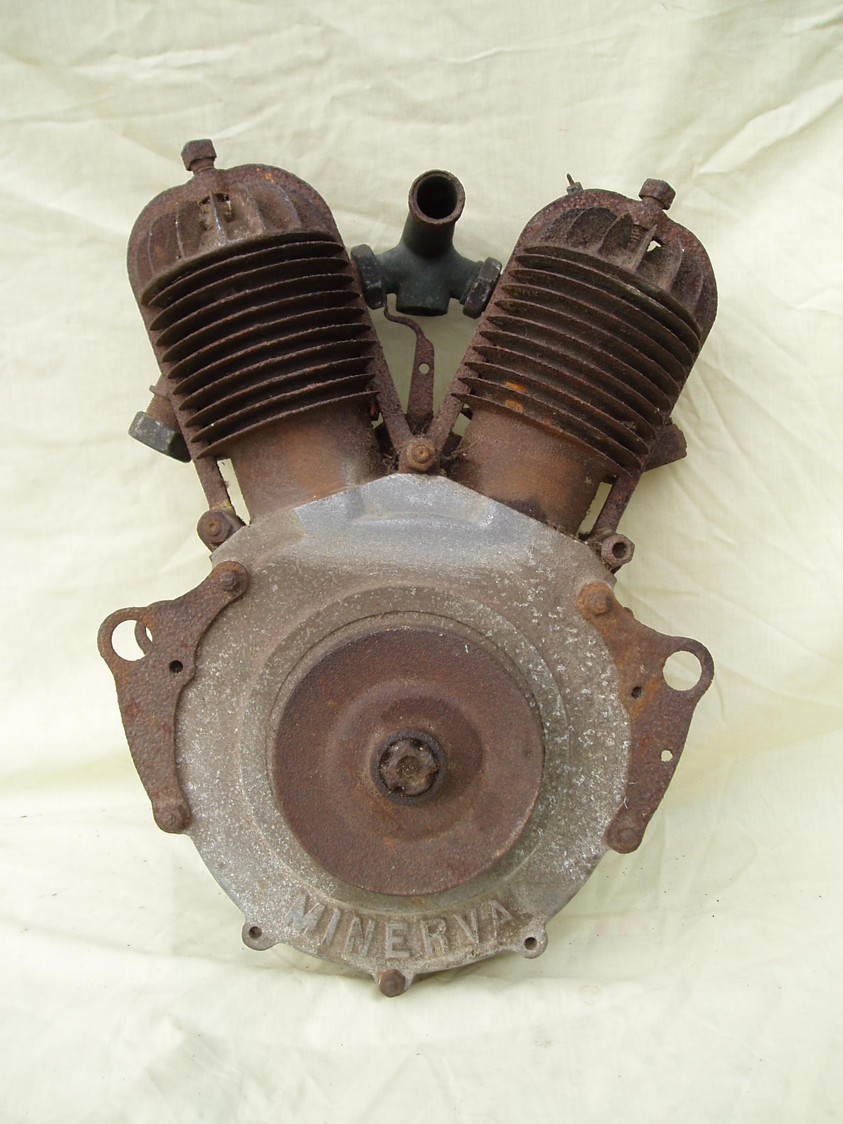 A circa 1907 Minerva V-Twin motorcycle engine, - auctions & price archive