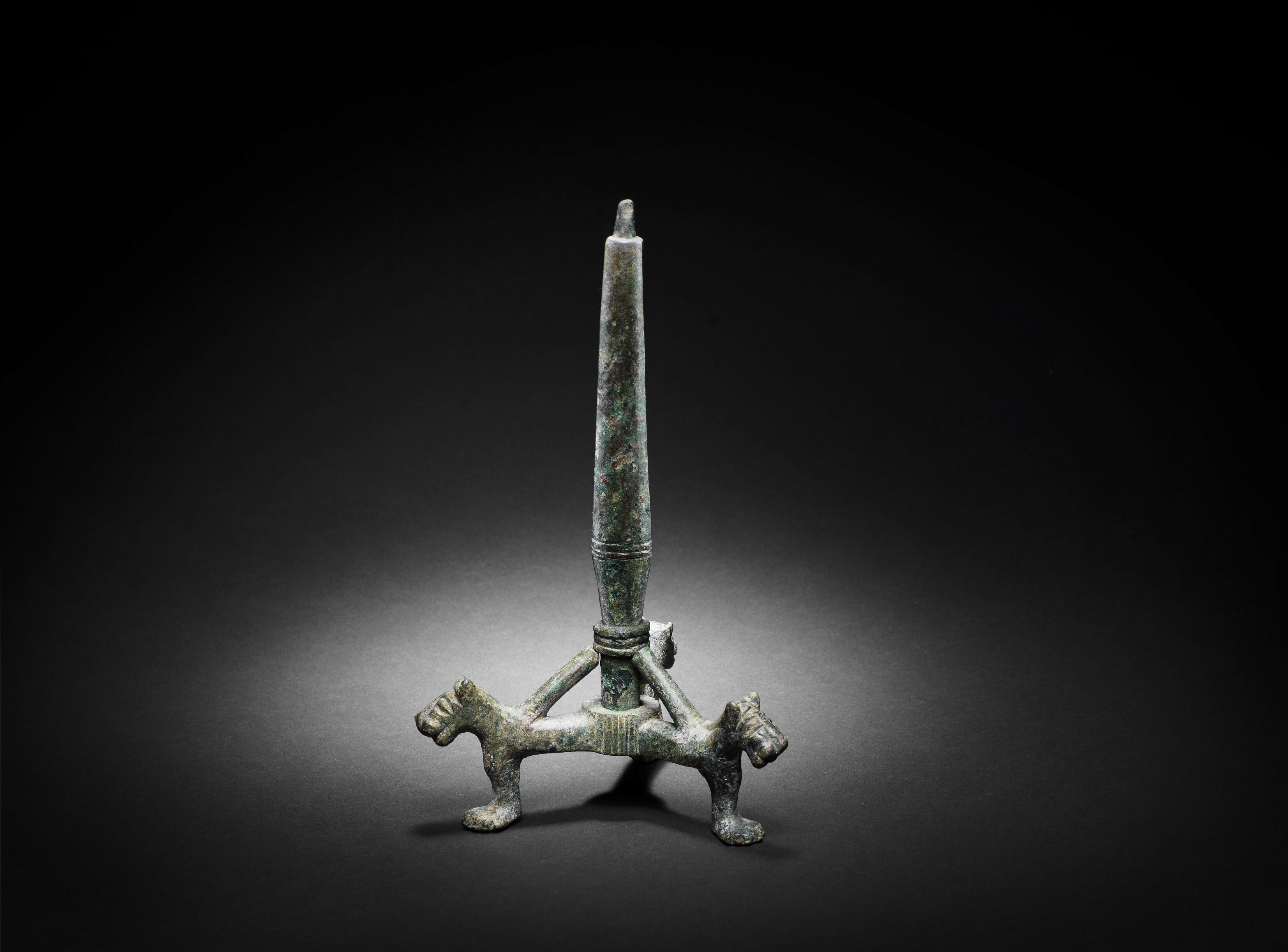 Bonhams A Khorasan bronze lamp Stand Persia, 12th Century