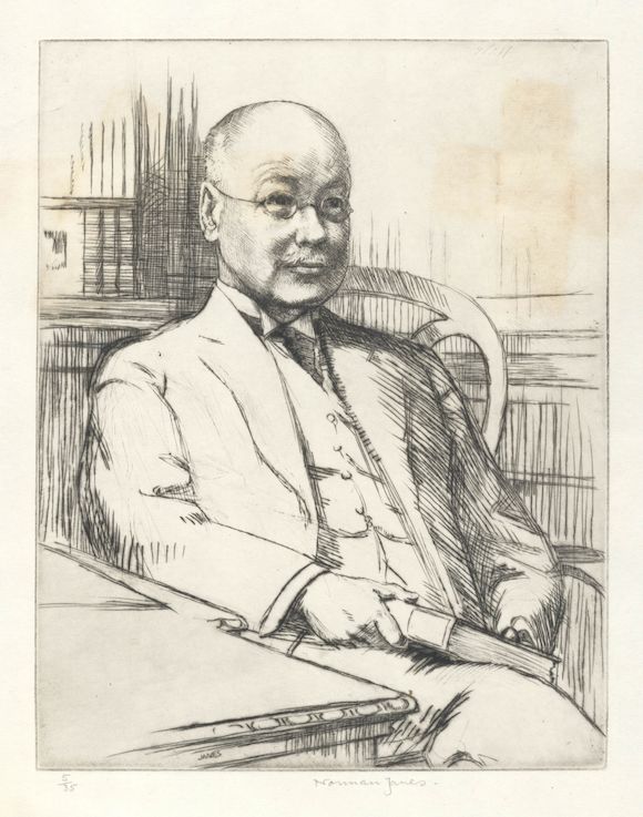 Bonhams JAMES (NORMAN) Thomas James Wise, signed etching of Wise, c