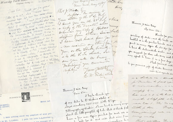 Bonhams : WISE (THOMAS JAMES) Collection of five early autograph ...