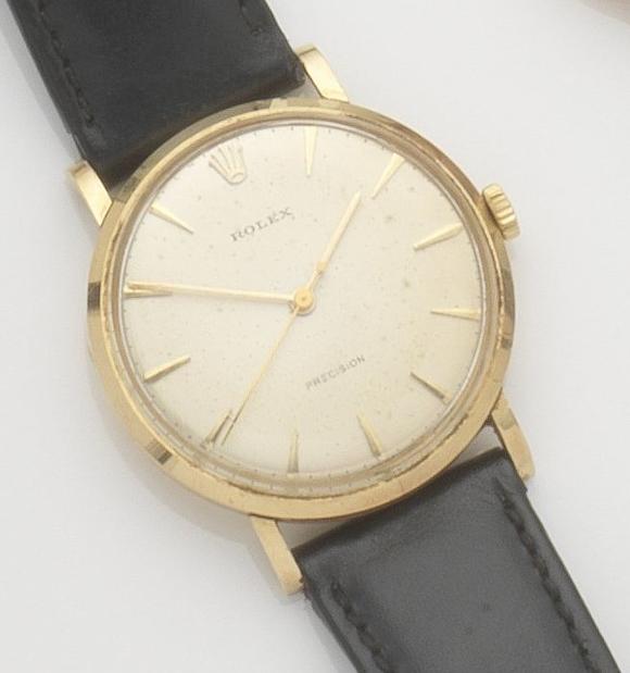 Bonhams : Rolex. An 18ct gold manual wind centre seconds ...