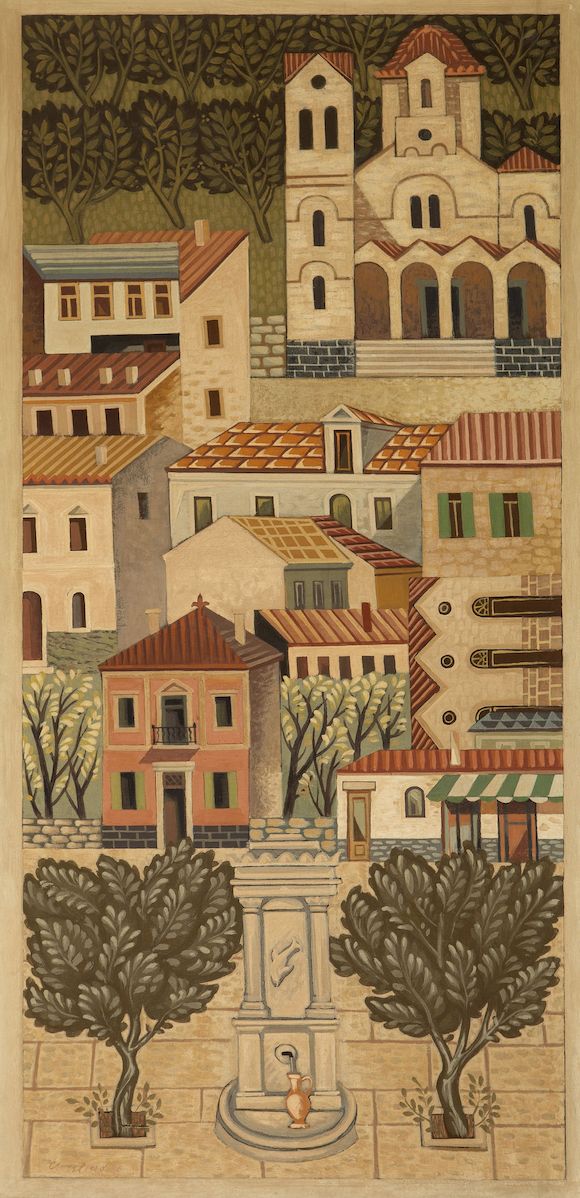 Bonhams Agenor Asteriadis Greek 1898 1977 Fountain In Maroussi 105 