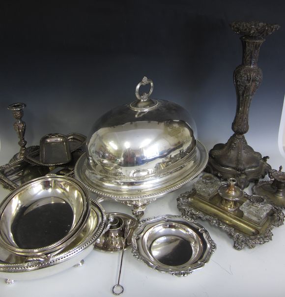 Bonhams An electroplated large meat dish and domed cover, circa 1880