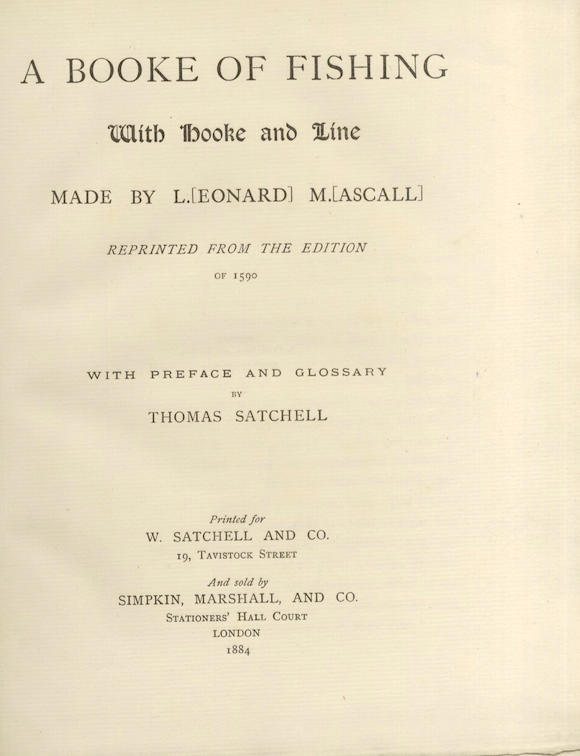 Bonhams : MASCALL (LEONARD) A Booke of Fishing with Hooke and Line ...