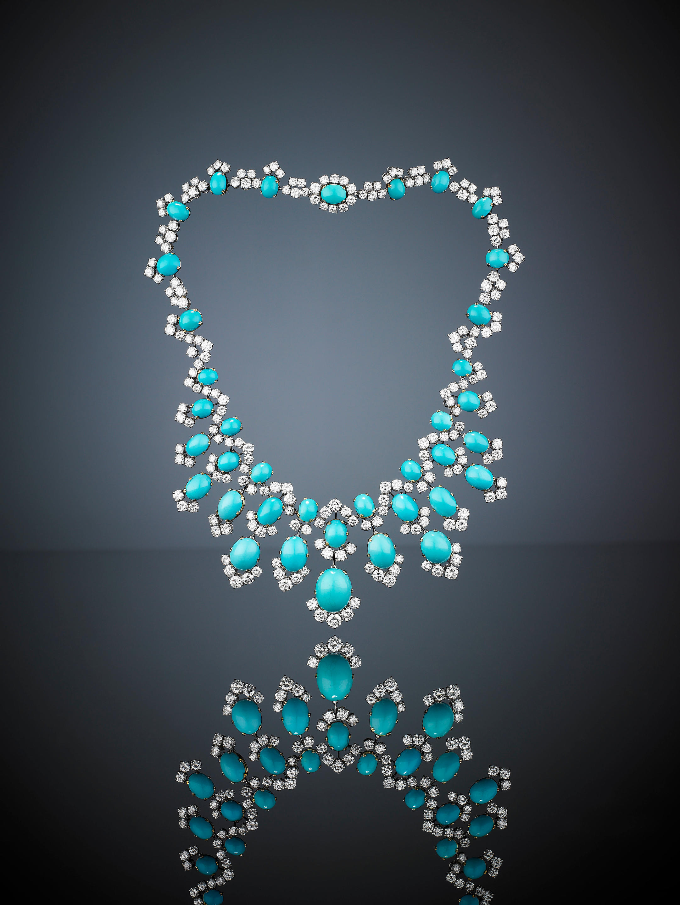 A turquoise and diamond necklace, by Bulgari Bonhams