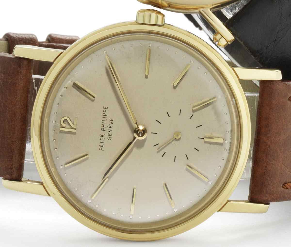 Bonhams : Patek Philippe. An 18ct gold automatic wristwatchRef2584 ...