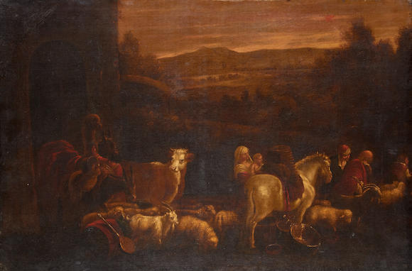 Jacopo Da Scrisse Le Medievali Legenda Aurea Bonhams : Manner of Jacopo da Ponte, called Bassano The Flight into Egypt