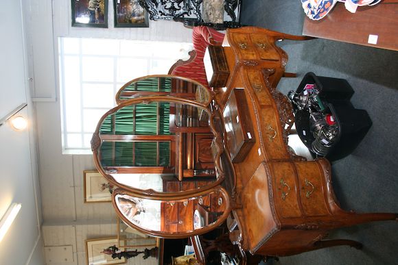 Dressing Table Repoduction Bonhams : A reproduction serpentine-fronted figured walnut dressing ...