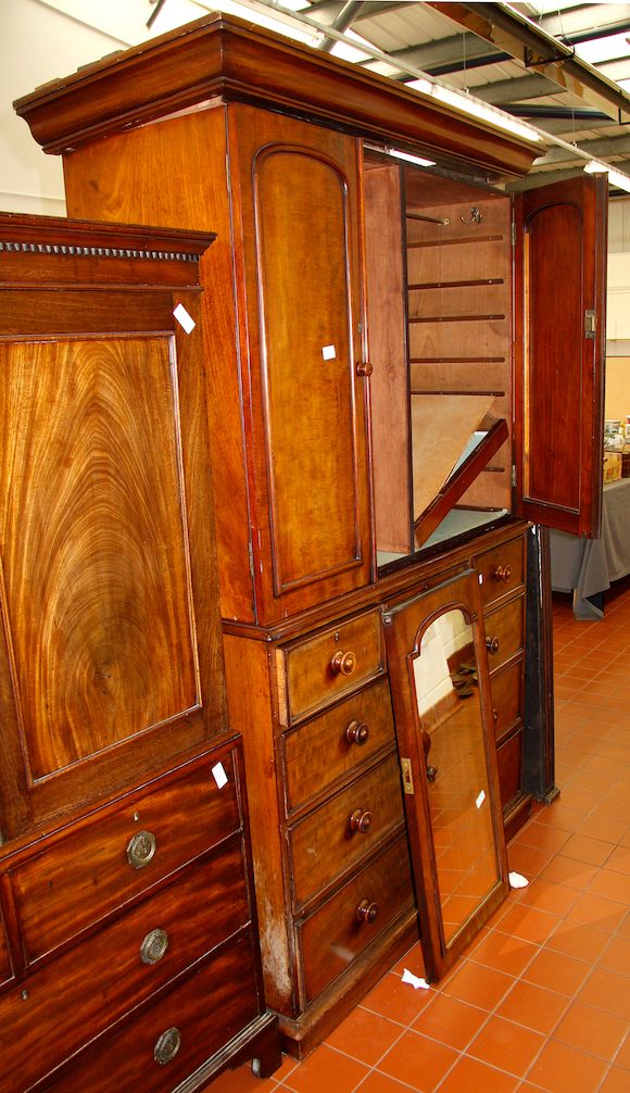 Bonhams A Victorian mahogany press cupboard,