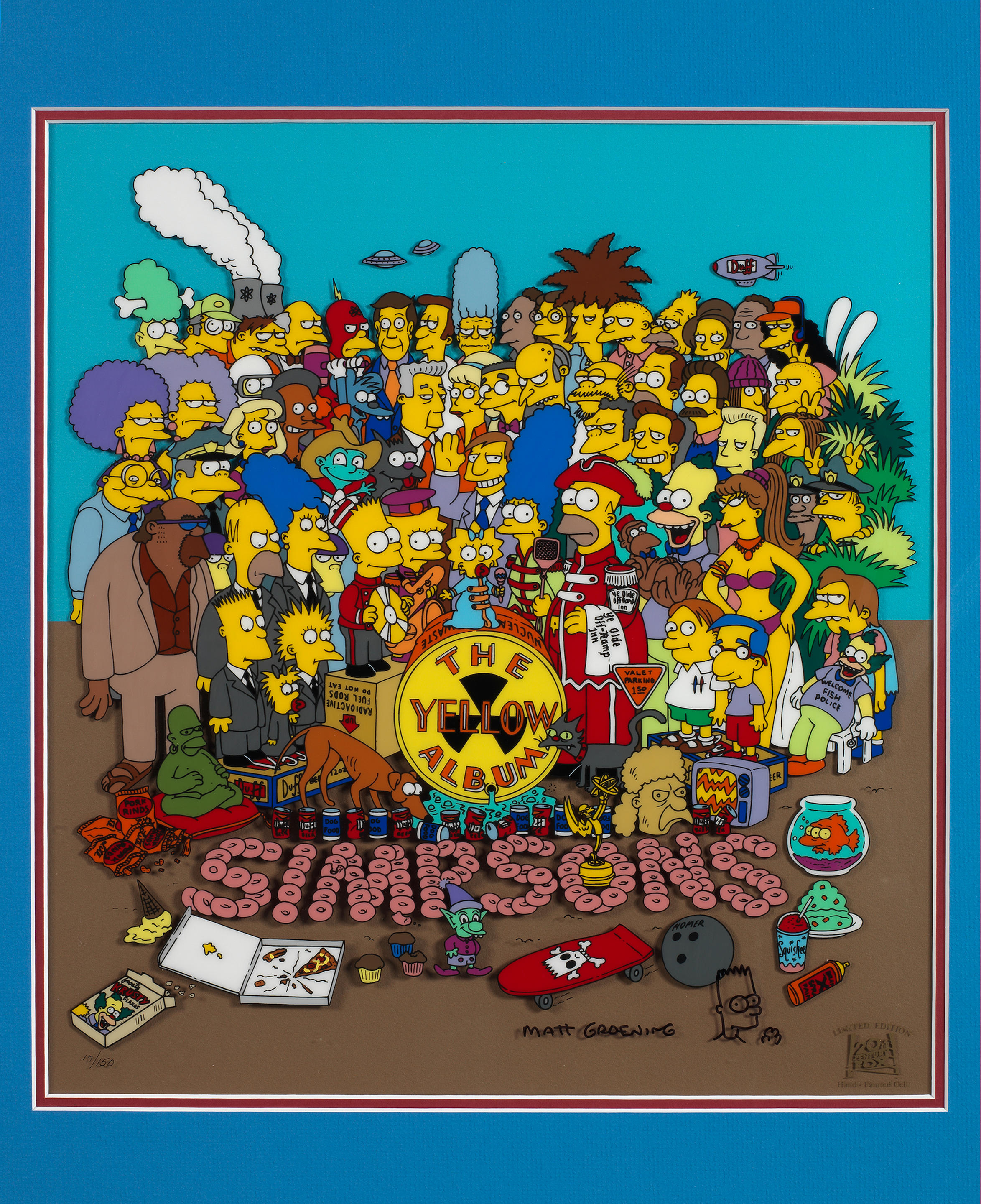 Bonhams : The Simpsons A limited edition 'Sgt. Pepper's Lonely Hearts Club'  inspired cel,