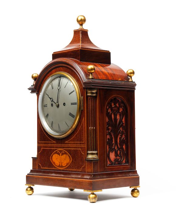 Bonhams A late 19th Century mahogany twin fusee mantel clock