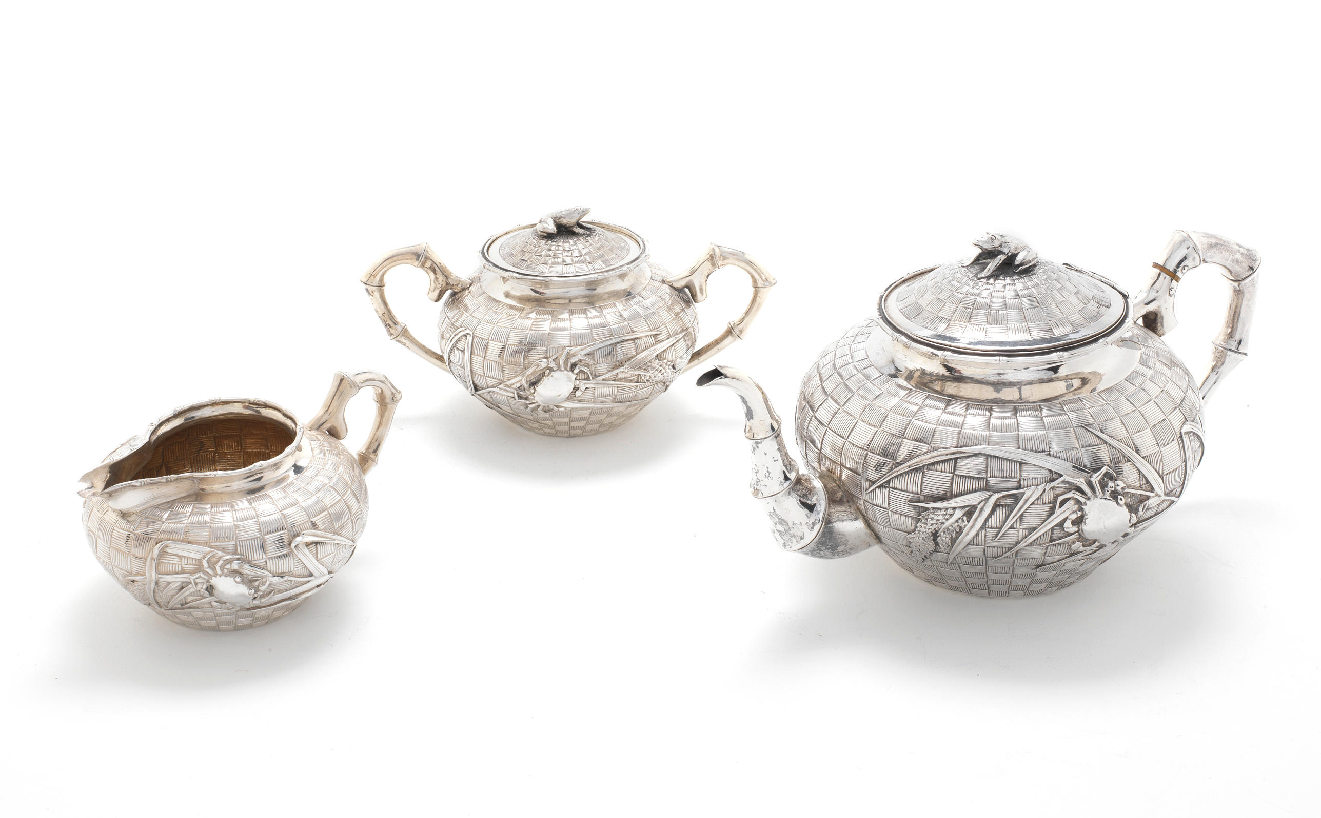 Bonhams : Sterling Louis XIV Tea & Coffee Set with Tray and Water