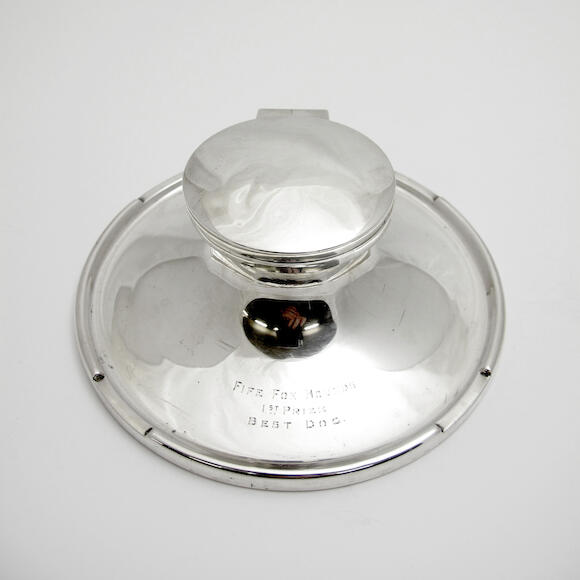 Bonhams A silver capstan ink well Birmingham 1898